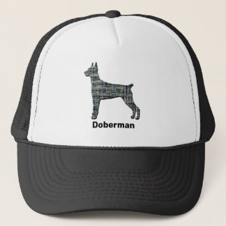 Doberman Pinscher Niedlich Dog Silhouette Grid Cus Truckerkappe