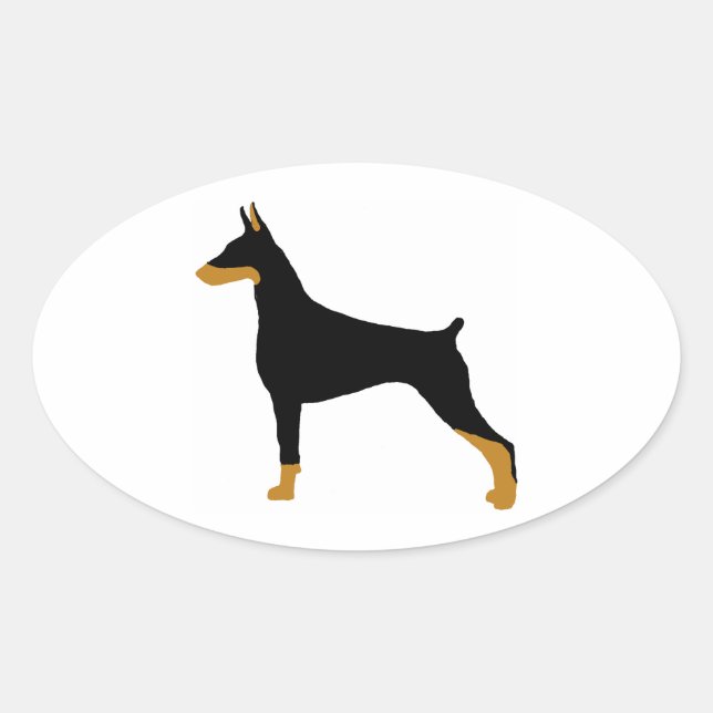 Doberman Pinscher Ovaler Aufkleber (Vorderseite)