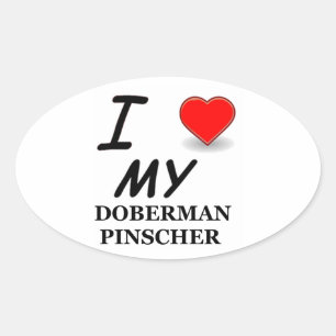 Doberman Pinscher Ovaler Aufkleber