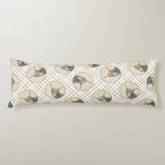 Doberman Pinscher Painting Dobermann Proppe Dog Ar Seitenschläferkissen (Vorderseite)