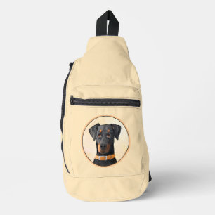 Doberman Pinscher Painting Dobermann Unzugeschnitt Crossbody Bag