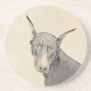 Doberman Pinscher Painting - Original Dog Art Getränkeuntersetzer