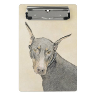 Doberman Pinscher Painting - Original Dog Art Mini Klemmbrett