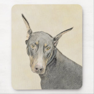 Doberman Pinscher Painting - Original Dog Art Mousepad