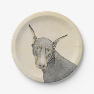Doberman Pinscher Painting - Original Dog Art Pappteller