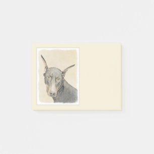 Doberman Pinscher Painting - Original Dog Art Post-it Klebezettel