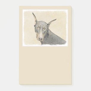 Doberman Pinscher Painting - Original Dog Art Post-it Klebezettel