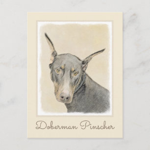 Doberman Pinscher Painting - Original Dog Art Postkarte
