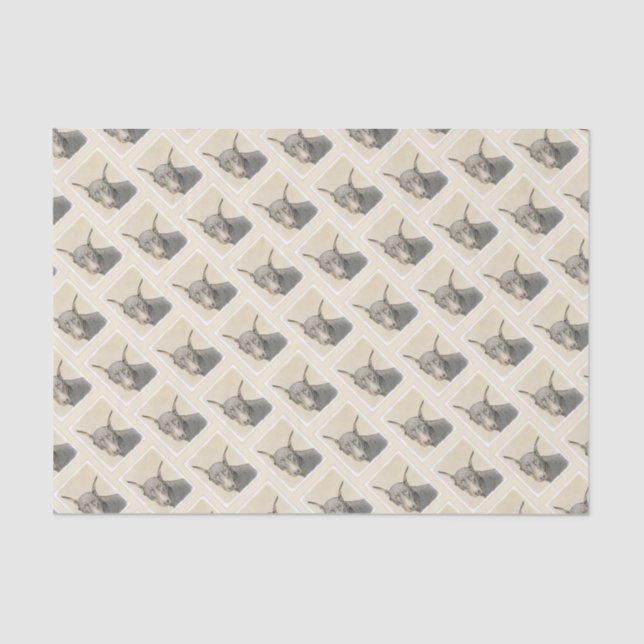 Doberman Pinscher Painting - Original Dog Art Seidenpapier (Vorderseite)