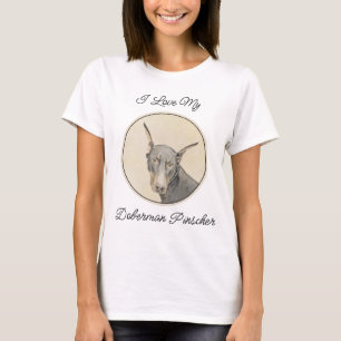 Doberman Pinscher Painting - Original Dog Art T-Shirt