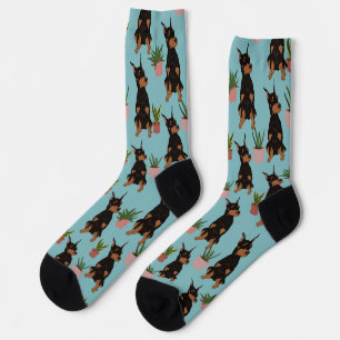 Doberman Pinscher Pflanze Socken