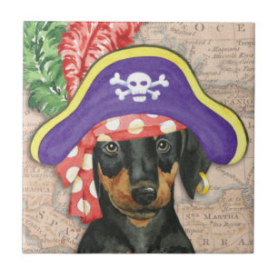 Doberman Pinscher Pirate Fliese