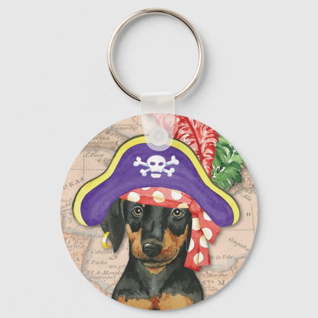Doberman Pinscher Pirate Schlüsselanhänger (Vorderseite)