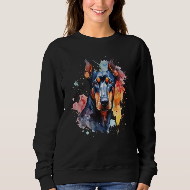 Doberman Pinscher Portrait - Hund Lover Pet Canine Sweatshirt (Vorderseite)
