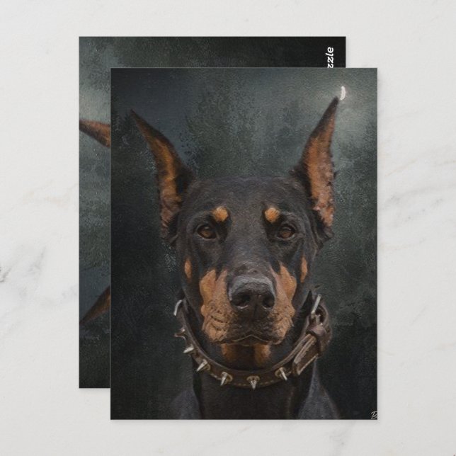 Doberman Pinscher Postkarte (Vorne/Hinten)