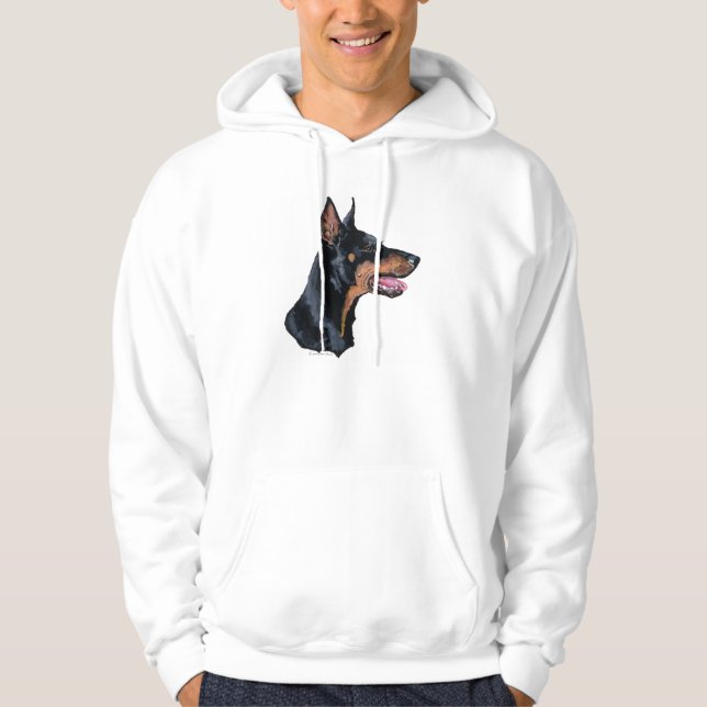 Doberman Pinscher Profil Hoodie (Vorderseite)