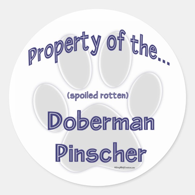 Doberman Pinscher Property Sticker (Vorderseite)