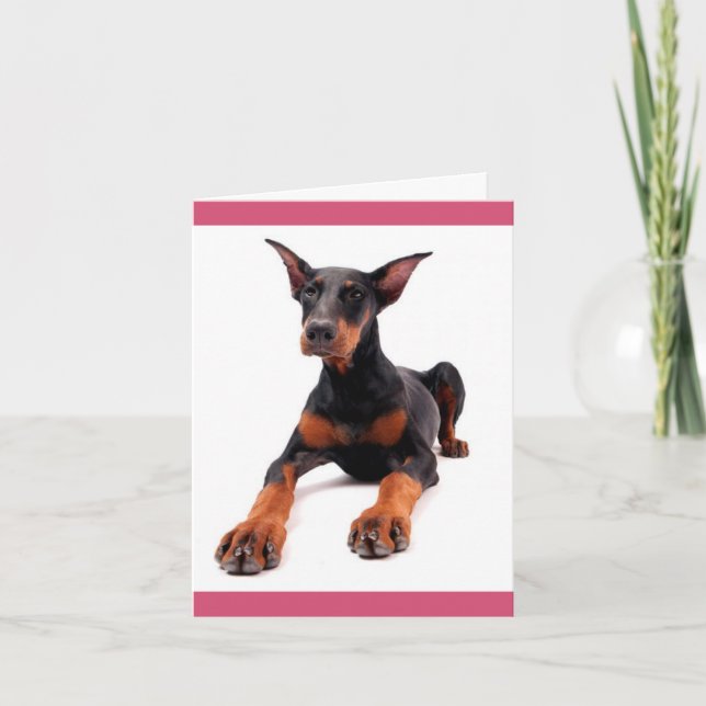 Doberman Pinscher Puppy Dove Blank Note Card Karte (Vorderseite)