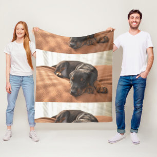 Doberman-pinscher-Puppy Fleecedecke