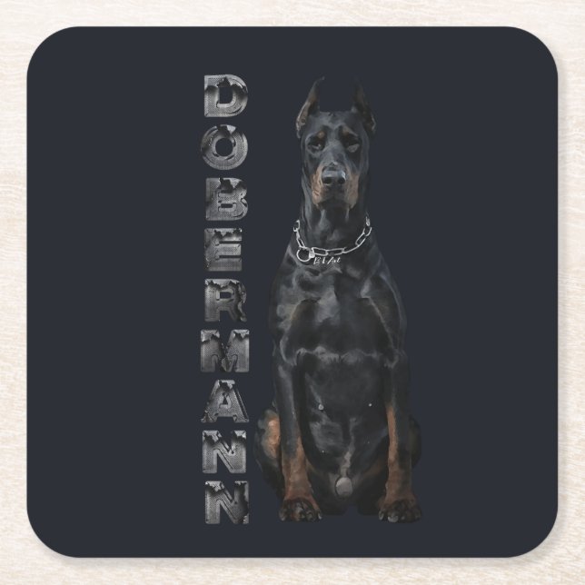 Doberman Pinscher Rechteckiger Pappuntersetzer (Vorderseite)