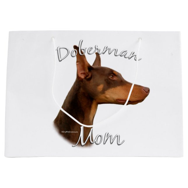 Doberman Pinscher (rot) Mama 2 Große Geschenktüte (Vorderseite)