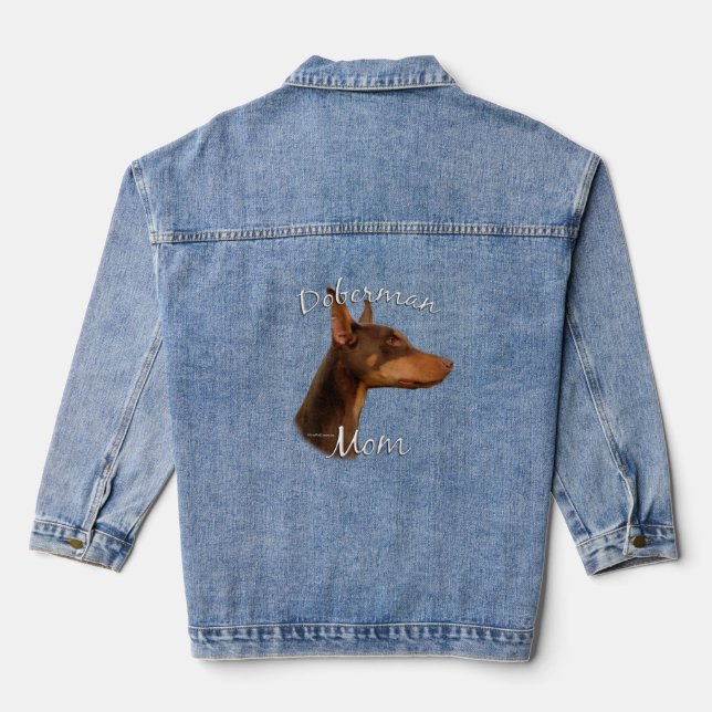 Doberman Pinscher (rot) Mama 2 Jeansjacke (Rückseite)