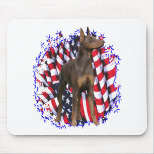 Doberman Pinscher (rot) Patriot Mousepad