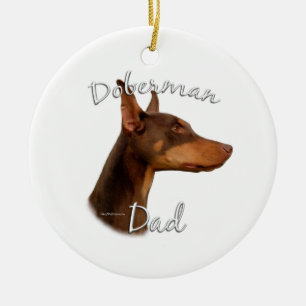Doberman Pinscher (rot) Vater 2 Keramik Ornament