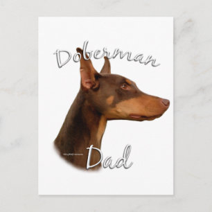 Doberman Pinscher (rot) Vater 2 Postkarte