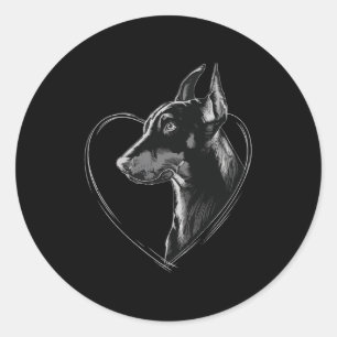 Doberman Pinscher Runder Aufkleber