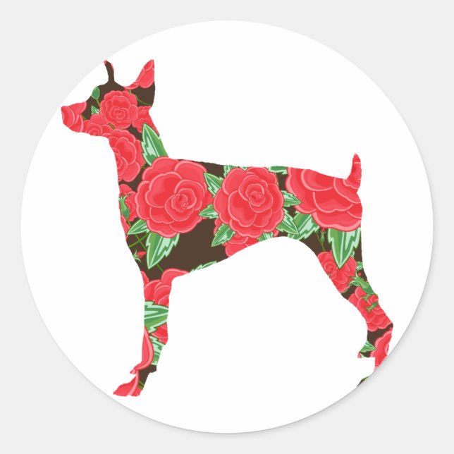 Doberman Pinscher Runder Aufkleber (Vorderseite)