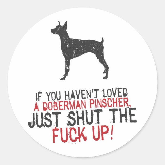 Doberman Pinscher Runder Aufkleber (Vorderseite)