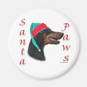 Doberman Pinscher (schwarz) Santa Paws Magnet