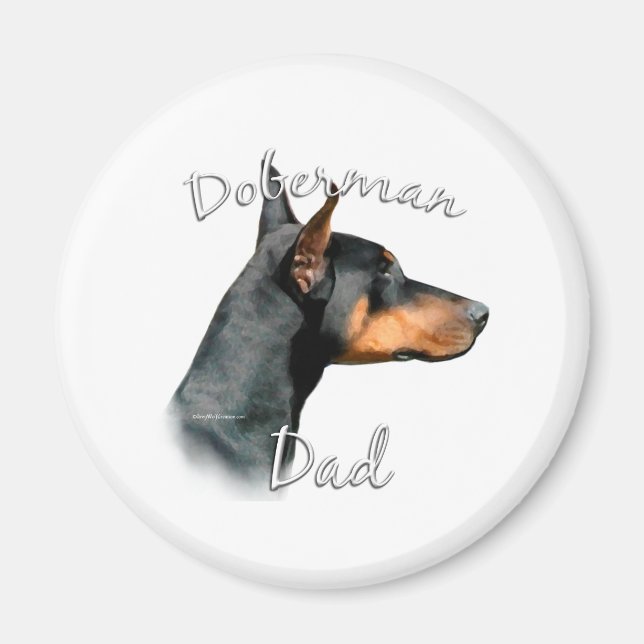 Doberman Pinscher (schwarz) Vater 2 Magnet (Vorne)