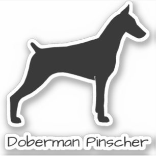 Doberman Pinscher Silhouette Cool Dobe Dog Sticker