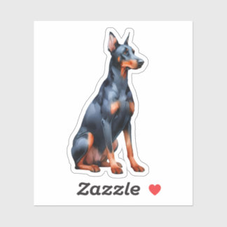 Doberman Pinscher Sitting Aufkleber