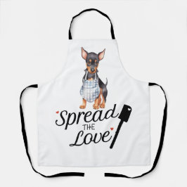 Doberman Pinscher spread die Liebe Schürze