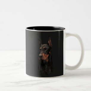 Doberman Pinscher, Square Wall Clock T - Shirt But Zweifarbige Tasse