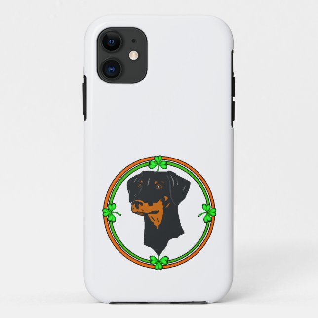 Doberman Pinscher St Patricks Case-Mate iPhone Hülle (Rückseite)