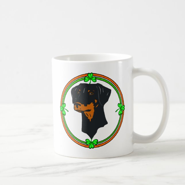 Doberman Pinscher St Patricks Kaffeetasse (Rechts)