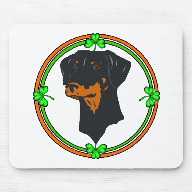 Doberman Pinscher St Patricks Mousepad (Vorne)