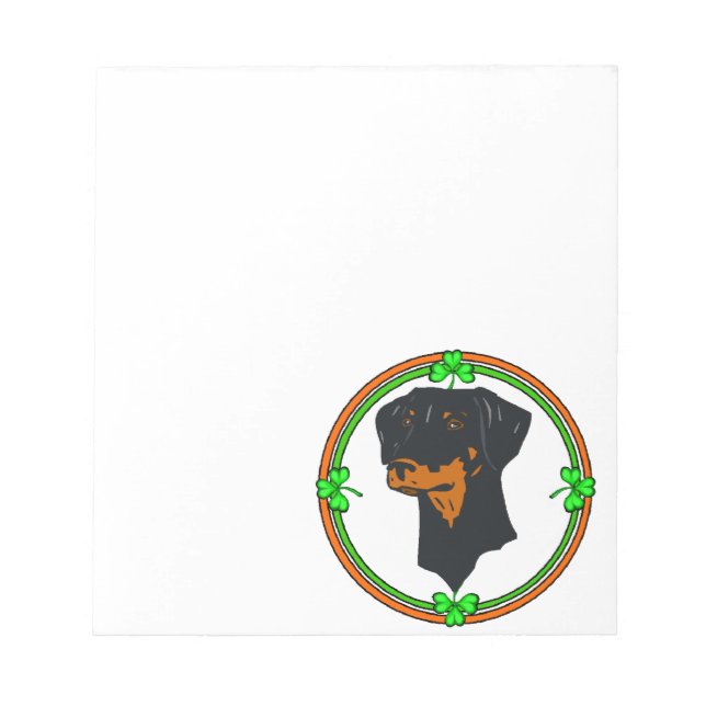 Doberman Pinscher St Patricks Notizblock (Vorderseite)
