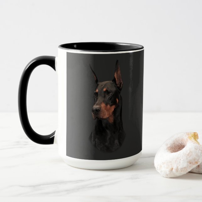 Doberman Pinscher Tasse (Mit Donut)
