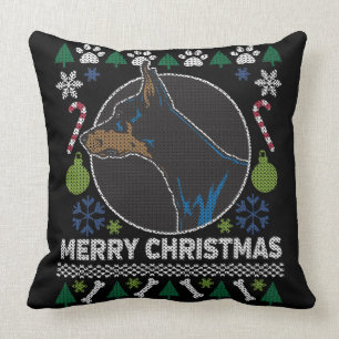 Doberman Pinscher Ugly Weihnachts-Pullover Kissen
