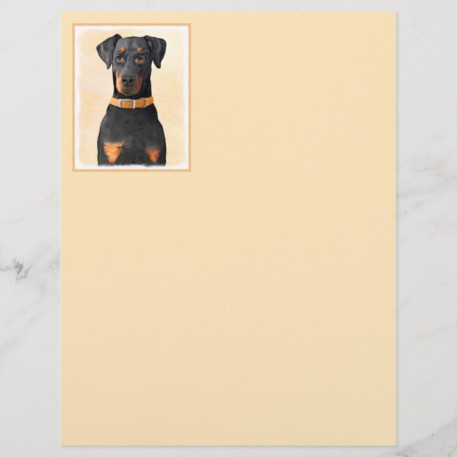 Doberman Pinscher Unzugeschnittene Malerei Origina (Vorderseite)