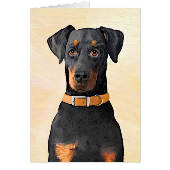 Doberman Pinscher Unzugeschnittene Malerei Origina (Vorne)