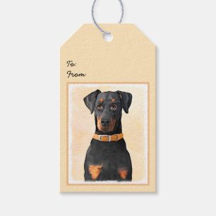 Doberman Pinscher Unzugeschnittene Malerei Origina Geschenkanhänger