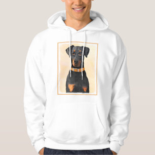 Doberman Pinscher Unzugeschnittene Malerei Origina Hoodie