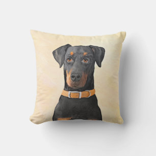 Doberman Pinscher Unzugeschnittene Malerei Origina Kissen