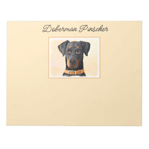 Doberman Pinscher Unzugeschnittene Malerei Origina Notizblock